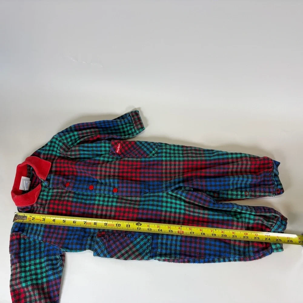 VTG‎ Rare OshKosh B’Gosh Baby Unisex Coverall Romper Size 24 Months Checkered